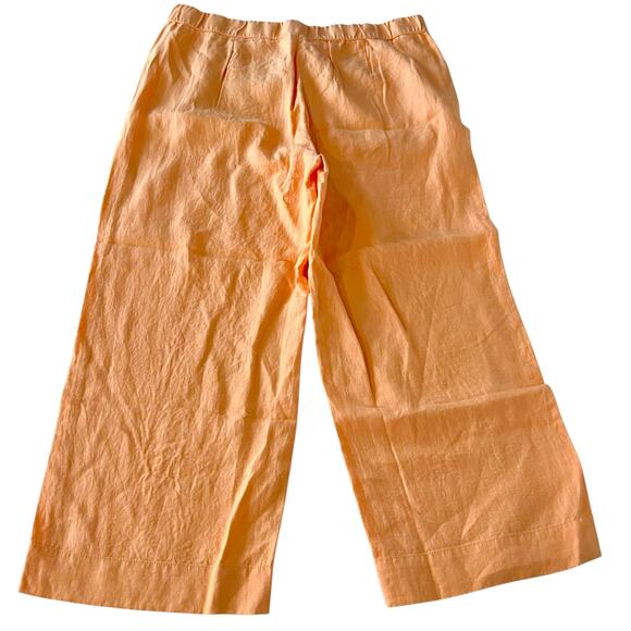 J. JILL Love Linen Orange Semi Elastic Waist Wide Leg Casual Everyday Pants Sz M - Picture 5 of 8